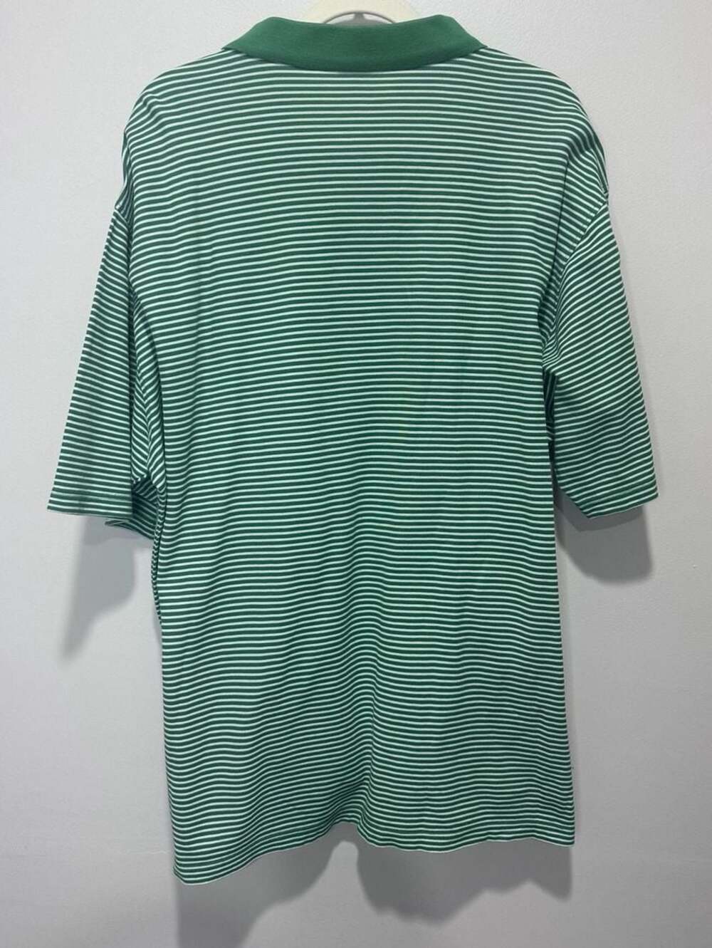 Martin Golf Men's Green Striped Pima Cotton Polo Shirt Size XL - Picture 4 of 4